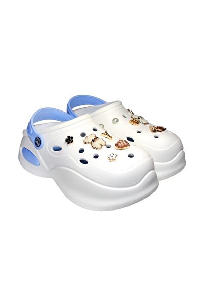 Evelise Papuci/saboti, clogs, pentru femei, spuma EVA, alb si albastru, marim...