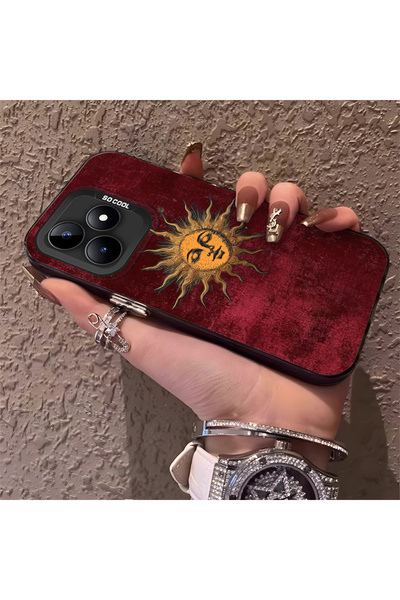 Hontinga حافظة صلبة رفيعة مزودة بحماية للكاميرا بنمط الشمس، متوافقة مع هاتف R...