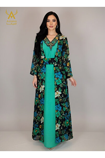 ASIAN Luxury Jalabiya - Elegant women's jalabiya with floral print - Sophisti...