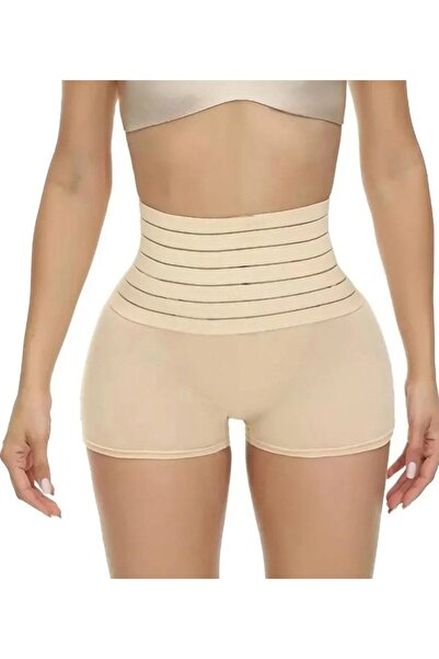 bipamuk مشد بوكسر نسائي عالي الخصر، مقطوع بالليزر، مقاس 2، يظهر النحافة ولا ي...