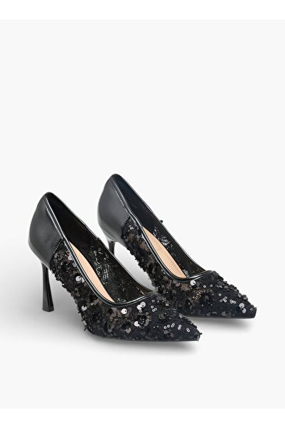 Flora Bella by Shoexpress أحذية نسائية بكعب عالٍ مدبب مزينة بالترتر - مجموعة ...