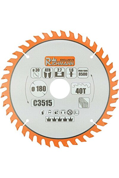 Evelise Disc circular vidia pentru lemn, 40 dinti, 180x30 mm, Richmann Exclusive