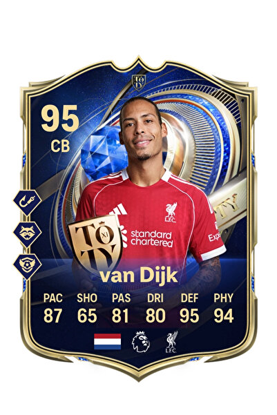 BERKANTTP بطاقة فورت للاعب فيرجيل فان دايك من فريق عام 26 لموسم الدوري الإنجل...