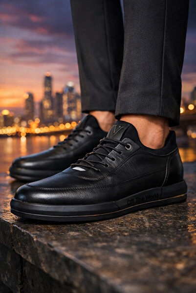 Voyager Casual Men's Genuine Leather Shoes Black