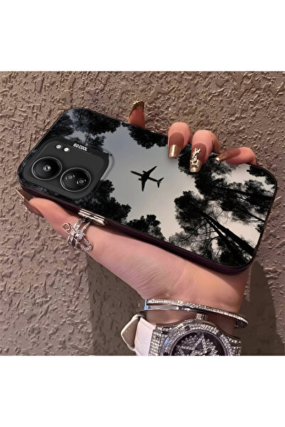 CHICASELUX Poco C65 ile Uyumlu Silikon Kenar Sert Arka İnce Telefon Kılıfı Uç...