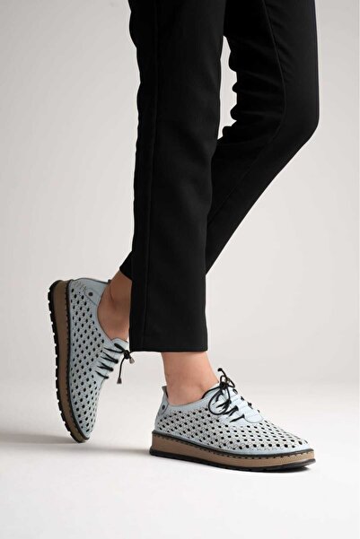 AYAKKABİSEPETİ Orthopedic Perforated Genuine Leather Women's Shoes