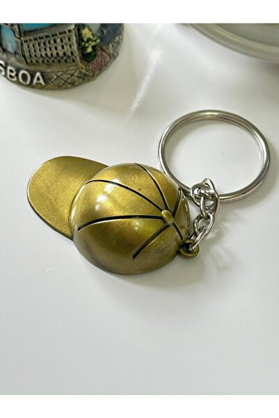 anahtarlık evreni Baseball Cap Gold / Golden / Yellow Color Metal Keychain