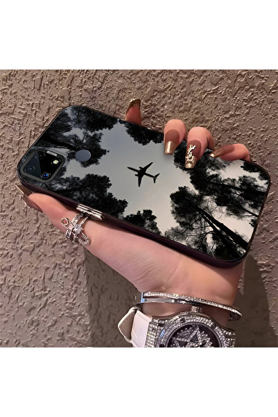 Hontinga حافظة صلبة رفيعة بنمط طائرة مع حماية للكاميرا متوافقة مع هاتف Realme...