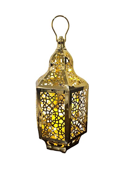 RM فوانيس رمضان من الحديد ذهبي اللون مع الأضاءة