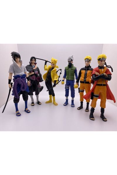 HEPBİMODA مجموعة من 6 تماثيل أنمي ناروتو جرانديستا - مجموعة شخصيات أنمي من 6 قطع