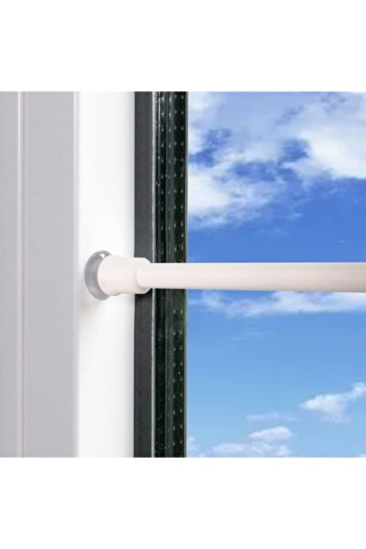 Whitney Telescopic Stainless Steel Shower Curtain Rod 80-120 cm, White - CN