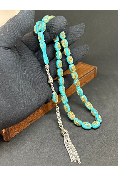 SanGümüş Golden rosary altın parçalı uçak camı tesbih