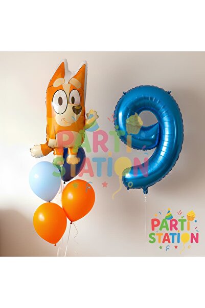 Parti Station Bluey Chilli Themed 9 Year Old Foil Balloon Set – Birthday Part...