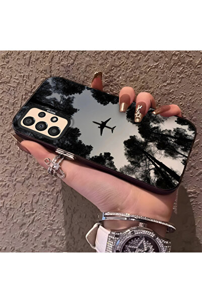 Hontinga حافظة صلبة رفيعة بنمط طائرة مع حماية للكاميرا متوافقة مع هاتف سامسون...