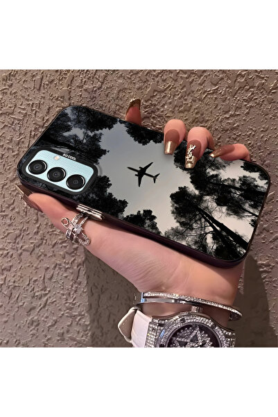 Hontinga حافظة صلبة رفيعة بنمط طائرة مع حماية للكاميرا متوافقة مع هاتف سامسون...