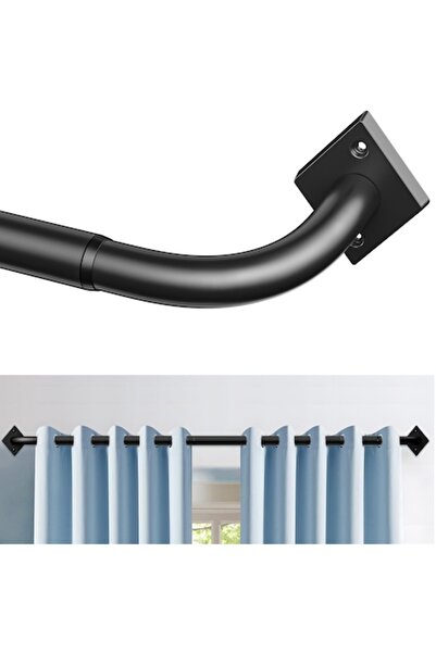 Whitney Black Curtain Rod Extendable 85-321cm