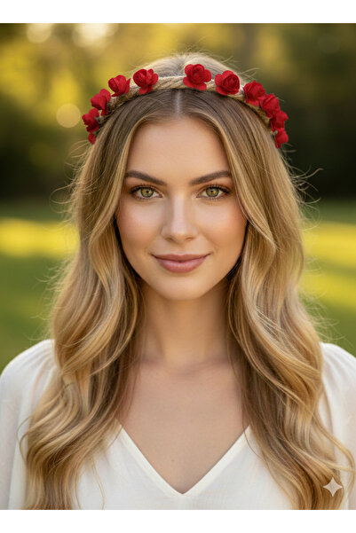 Bukiro Spring Crown with Roses and Petals Bridesmaid Crown with Roses Festiva...