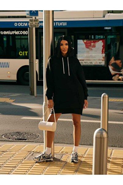 shop Tunic Boy Hooded Black Sweat – Oversized Comfortable Cut for Daily Use