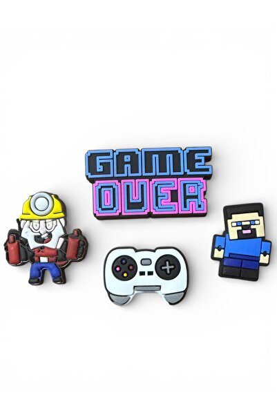 Buki'nin Atölyesi Terlik Süsü 1.KALİTE YENİ MODEL 4 lü set game over minecraf...