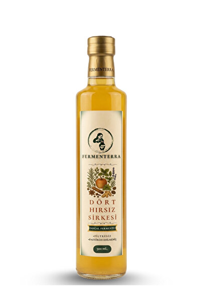 FERMENTERRA Doğal Fermente Dört Hırsız Sirkesi 500 ml (Filtresiz – Pastörize ...