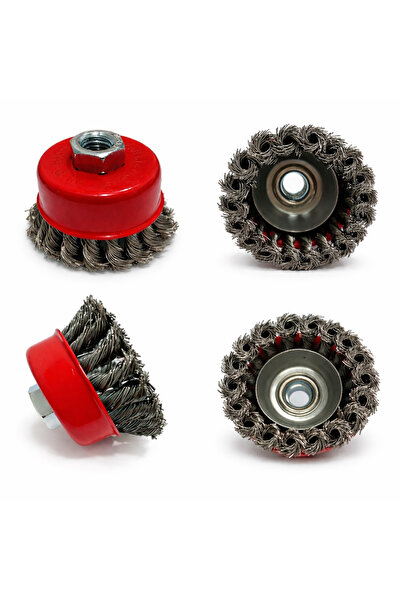 ON-ALL Burmalı Bükümlü Burma 75 mm Tel Fırça - Matkap-Taşlama Uyumlu, Pas, Bo...