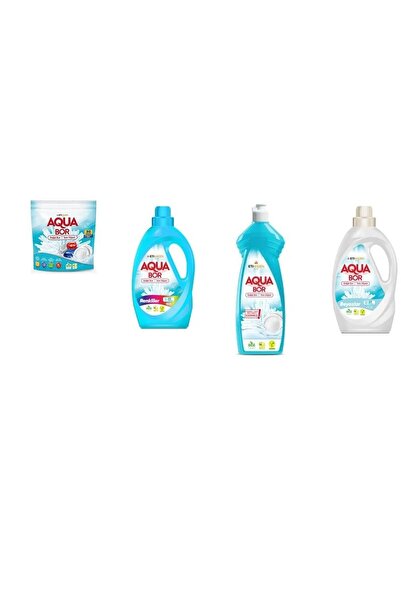 Aquabor أقراص معدنية طبيعية + ألوان سائلة + غسول يدوي + أبيض سائل مجموعة من 4...