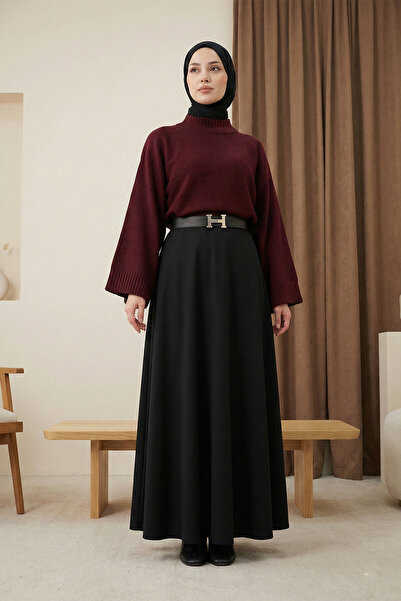 MODAQU Casual Half-Throat Short Knit Sweater - Burgundy