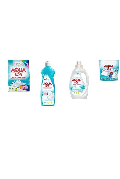 Boron أكوا بور ناتشورال مينيرالي 4 كجم أقراص ملونة + غسول يدوي + سائل أبيض + ...