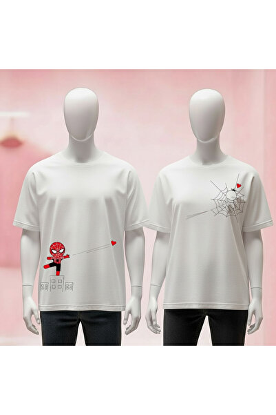 Vordevia Dear Couple Combination Printed Crew Neck Wide Fit Unisex Tshirt