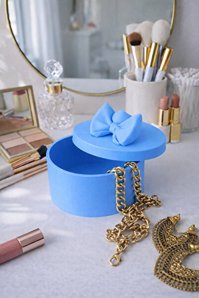 Vescarri صندوق منظم للمجوهرات بتصميم فيونكة صغيرة - منظم مجوهرات على شكل فيونكة