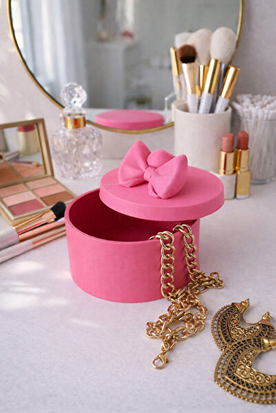 Vescarri صندوق منظم للمجوهرات بتصميم فيونكة صغيرة - منظم مجوهرات على شكل فيونكة