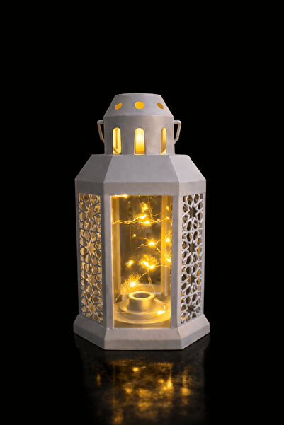 Spon فانوس رمضاني مزخرف بتصميم عتيق وإضاءة خافتة آمنة ذهبية – لمسة دفء تكمّل ...