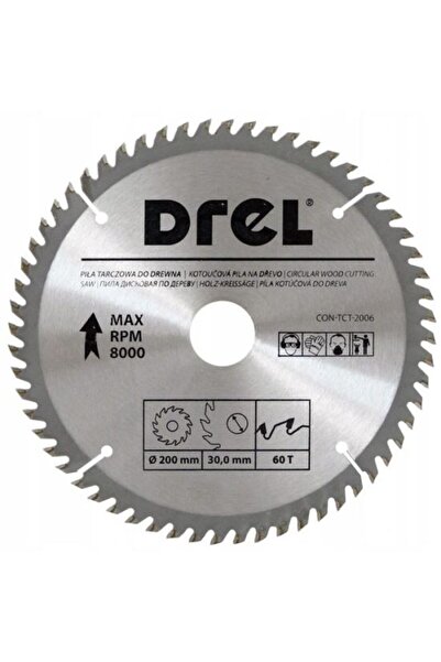 Evelise Disc circular vidia, 60 dinti, 200 mm, Drel