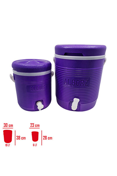 Altınkayaticaret Thermos with Faucet 2-Piece Set 19+6 Lt Cr