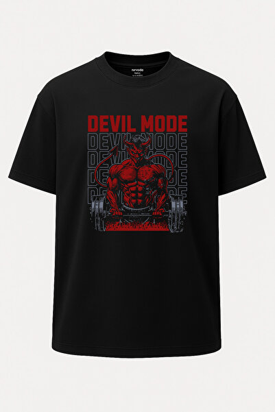 nirvoda Oversized Devil Mode Fitness Printed Men t Shirt