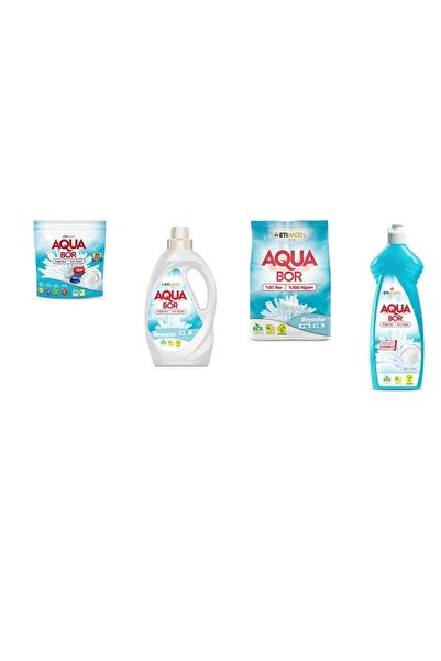 ETİ MADEN أقراص أكوا بور المعدنية الطبيعية + سائل أبيض + 4 كجم أبيض + طقم أطب...