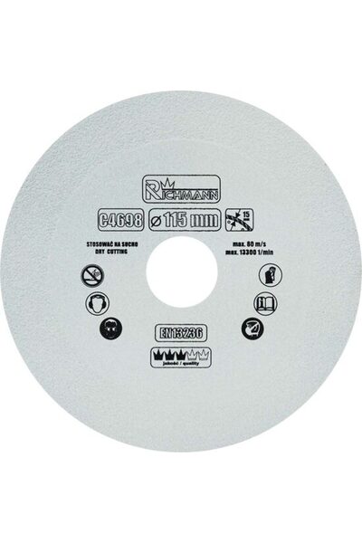 Evelise Diamond disc for glass, dry cutting, 115x22.23 mm, Richmann