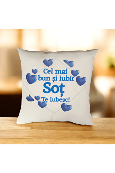OEM Perna Personalizată cu textul''Cel mai bun și iubit Soț'', 40x40 cm