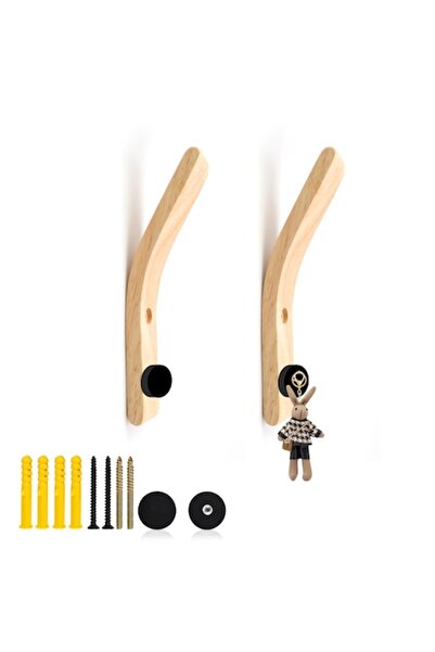 Helweet Cuier din lemn, 2 bucăți, cu magnet, suprafață finisată manual, stil ...