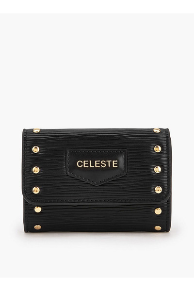 Celeste محفظة مزينة بالمسامير مع إغلاق بزر