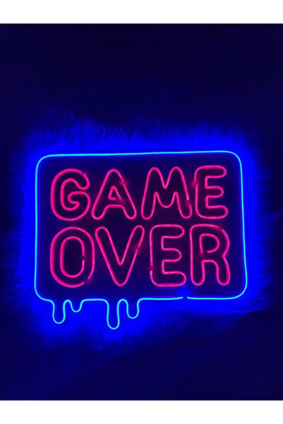 dekoraven Game Over Neon LED Duvar Tabelası | Gamer Room & Oyun Odası Dekoru