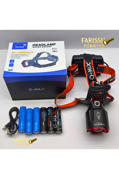 farissu Profesyonel Kafa Lambası - 1500 Metre Etkili Menzil - Zoomlu & Sensör...