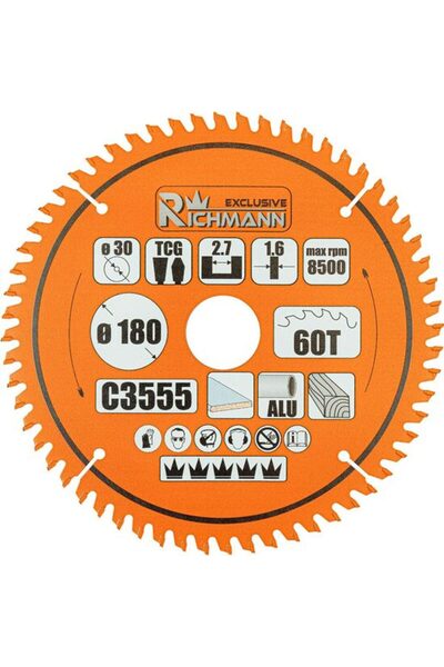 Evelise Disc circular vidia Multimaterial pentru aluminiu, lemn, 60 dinti, 18...