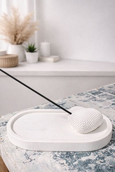 CalmaFlame El Yapımı Taş Tozu Tütsülük Kalp Figürlü Hediye Sevgililer Günü Ev...