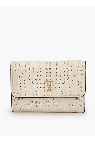 ELLE Perforated Wallet with Snap Button Closure
