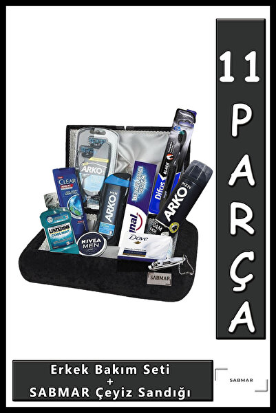 Arko Men Erkek Bakım Seti 11 Parça – Çeyiz Sandıklı, Günlük Bakım ve Tıraş Se...
