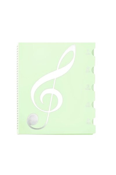 MAGICLULU Musical Folder A4, Plastic PP, 20 pages (40 pockets), Green