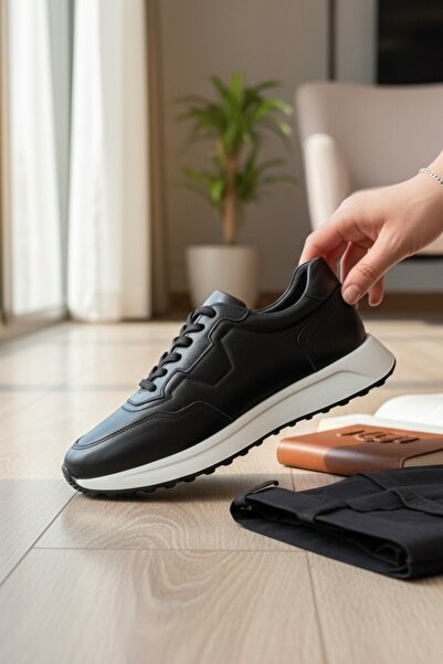 enoch حذاء رياضي رجالي من الجلد الطبيعي من إينوك، نعل طبي