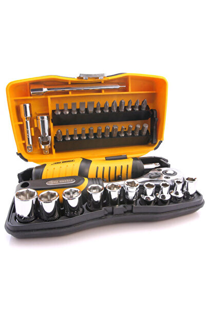 Evelise Trusa 39 piese, varfuri si tubulare + maner si clichet