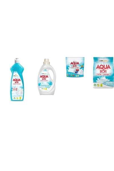 Aquabor منظف الأطباق الطبيعي المعدني + سائل أبيض + أقراص + 4 كجم أبيض مجموعة ...